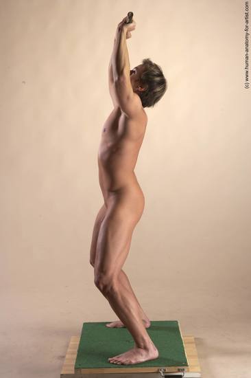 Nude Man White Standing poses - ALL Athletic Short Brown Standing poses - simple Realistic