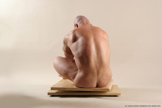 Nude Man White Standing poses - ALL Muscular Bald Standing poses - simple Realistic