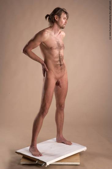 Nude Man White Standing poses - ALL Slim Short Brown Standing poses - simple Realistic