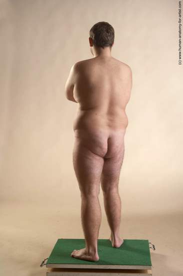 Nude Man White Standing poses - ALL Overweight Short Brown Standing poses - simple Realistic