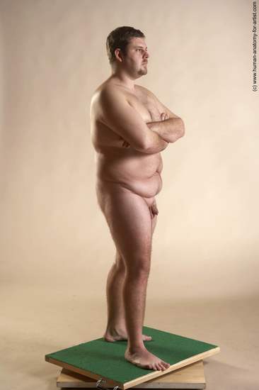 Nude Man White Standing poses - ALL Overweight Short Brown Standing poses - simple Realistic