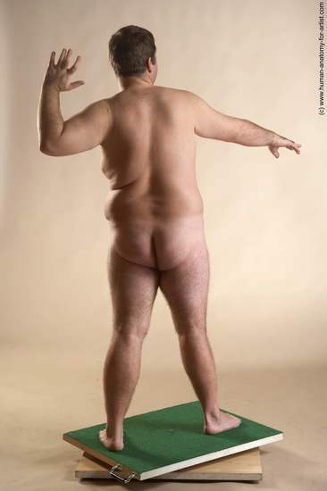 Nude Man White Standing poses - ALL Overweight Short Brown Standing poses - simple Realistic