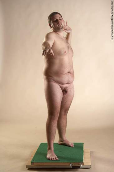 Nude Man White Standing poses - ALL Overweight Short Brown Standing poses - simple Realistic