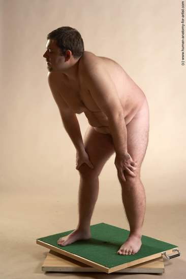 Nude Man White Standing poses - ALL Overweight Short Brown Standing poses - simple Realistic