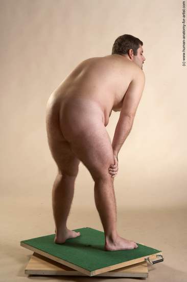 Nude Man White Standing poses - ALL Overweight Short Brown Standing poses - simple Realistic