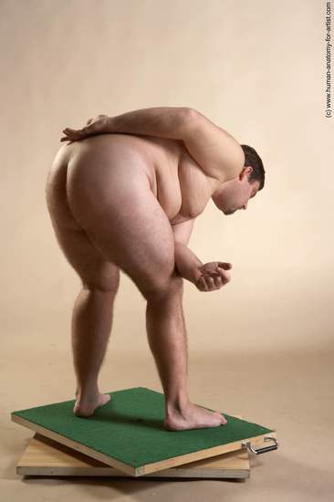 Nude Man White Standing poses - ALL Overweight Short Brown Standing poses - simple Realistic