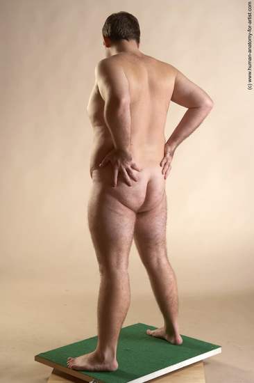 Nude Man White Standing poses - ALL Overweight Short Brown Standing poses - simple Realistic