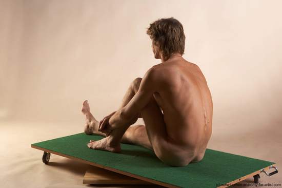 Nude Man White Sitting poses - simple Slim Short Grey Sitting poses - ALL Realistic