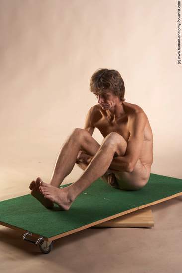 Nude Man White Sitting poses - simple Slim Short Grey Sitting poses - ALL Realistic