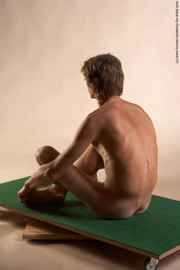 Nude Man White Sitting poses - simple Slim Short Grey Sitting poses - ALL Realistic