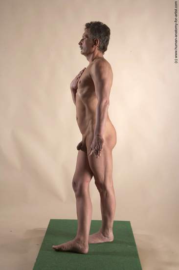 Nude Man White Standing poses - ALL Slim Short Grey Standing poses - simple Realistic