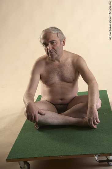 Nude Man White Sitting poses - simple Average Bald Grey Sitting poses - ALL Realistic