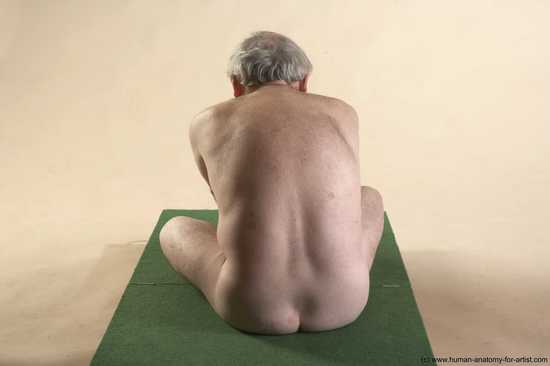 Nude Man White Sitting poses - simple Average Bald Grey Sitting poses - ALL Realistic