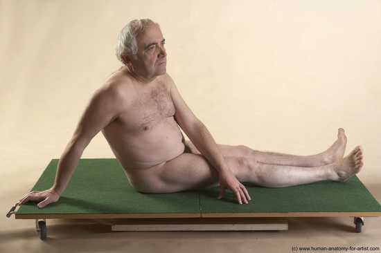 Nude Man White Sitting poses - simple Average Bald Grey Sitting poses - ALL Realistic