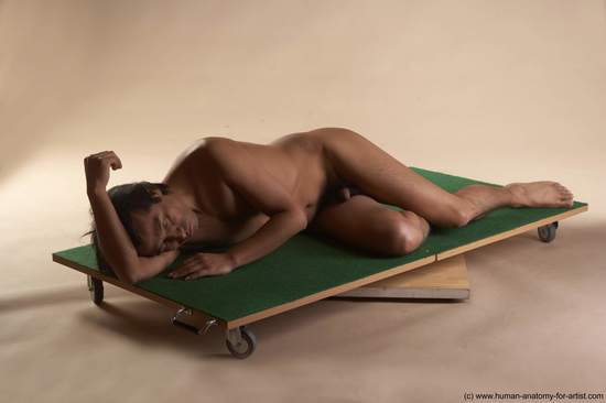 Nude Man Another Laying poses - ALL Slim Medium Laying poses - on side Black Realistic