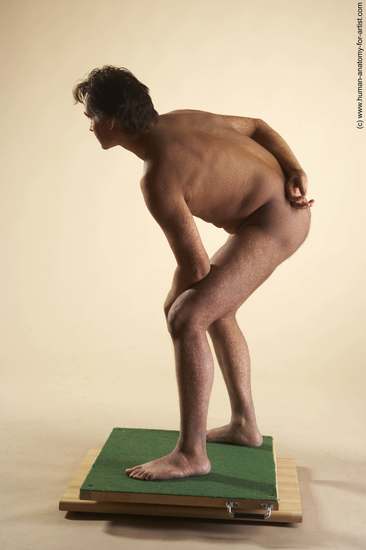 Nude Man White Standing poses - ALL Slim Short Brown Standing poses - simple Realistic