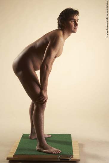 Nude Man White Standing poses - ALL Slim Short Brown Standing poses - simple Realistic