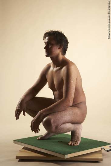 Nude Man White Laying poses - ALL Slim Short Brown Laying poses - on stomach Realistic