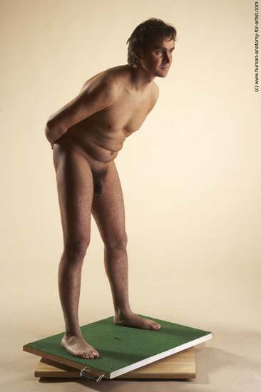 Nude Man White Standing poses - ALL Slim Short Brown Standing poses - simple Realistic