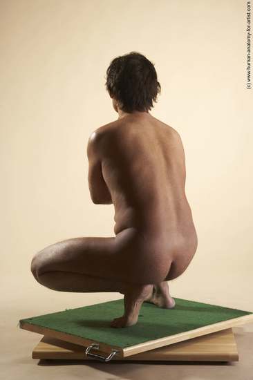 Nude Man White Laying poses - ALL Slim Short Brown Laying poses - on stomach Realistic