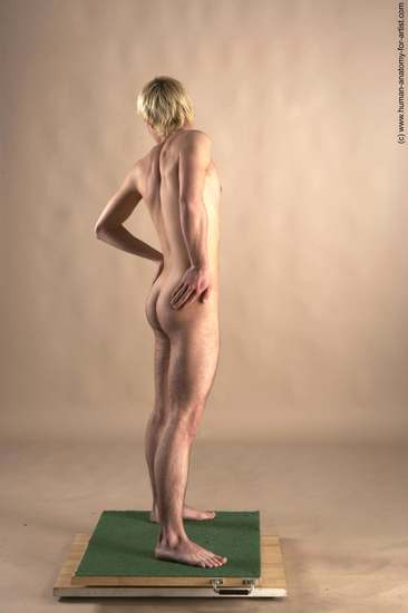 Nude Man White Standing poses - ALL Slim Short Blond Standing poses - simple Realistic