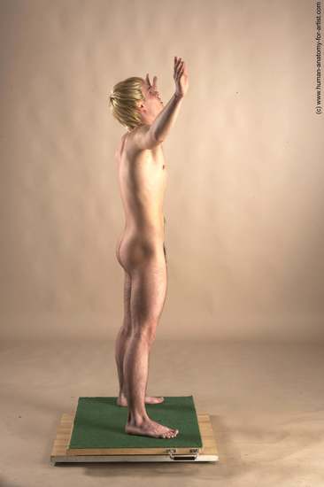 Nude Man White Standing poses - ALL Slim Short Blond Standing poses - simple Realistic