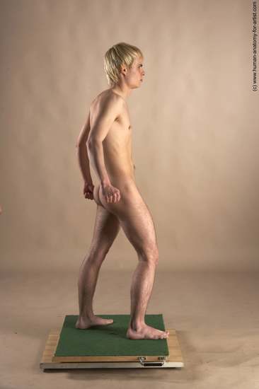 Nude Man White Standing poses - ALL Slim Short Blond Standing poses - simple Realistic