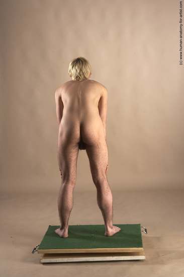 Nude Man White Standing poses - ALL Slim Short Blond Standing poses - simple Realistic