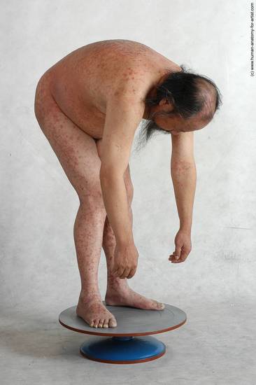 and more Nude Man Asian Standing poses - ALL Chubby Bald Standing poses - knee-bend Black Realistic