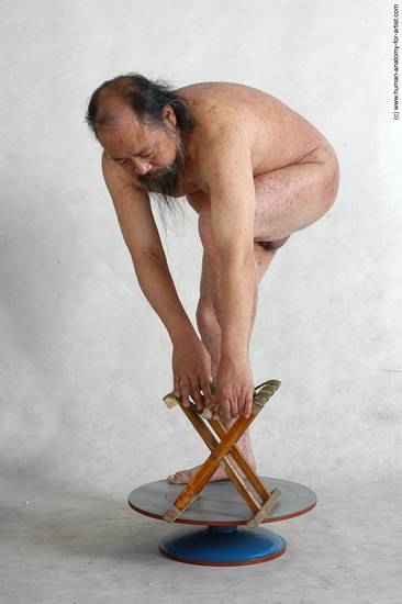 and more Nude Man Asian Standing poses - ALL Chubby Bald Standing poses - knee-bend Black Realistic