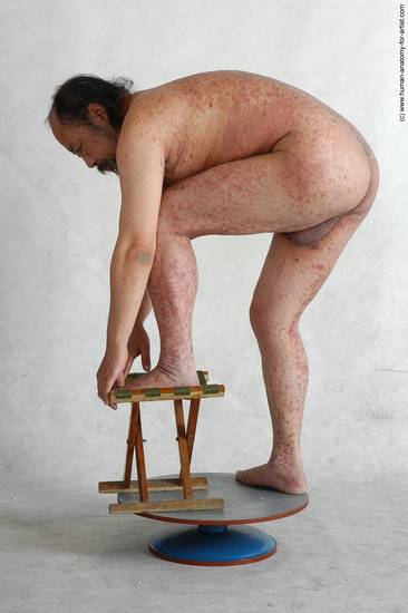 and more Nude Man Asian Standing poses - ALL Chubby Bald Standing poses - knee-bend Black Realistic