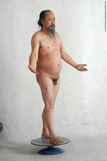 and more Nude Man Asian Standing poses - ALL Chubby Bald Black Standing poses - simple Realistic