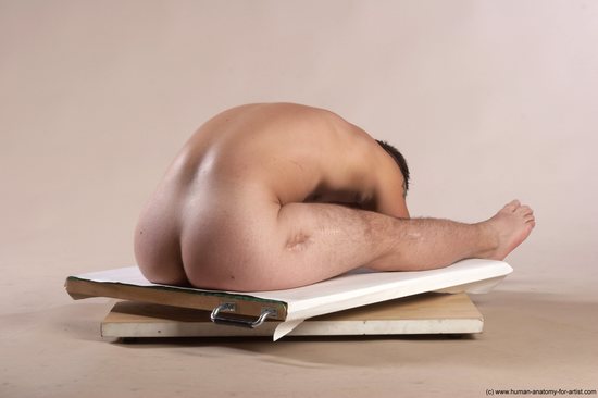 Nude Man White Sitting poses - simple Slim Short Brown Sitting poses - ALL Realistic