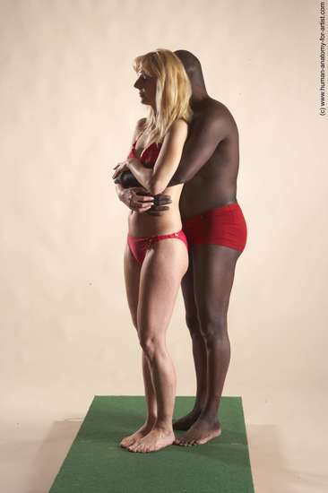 Underwear Woman - Man Black Standing poses - ALL Average Bald Standing poses - simple Academic