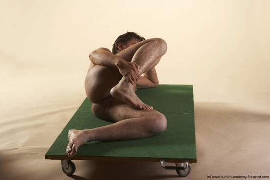 Nude Man White Laying poses - ALL Average Short Brown Laying poses - on side Realistic