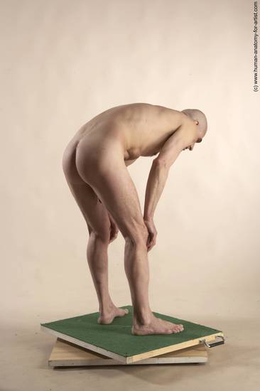 Nude Man White Standing poses - ALL Slim Bald Standing poses - simple Realistic