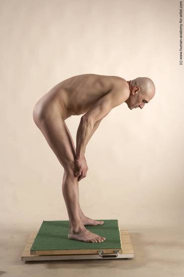 Nude Man White Standing poses - ALL Slim Bald Standing poses - simple Realistic