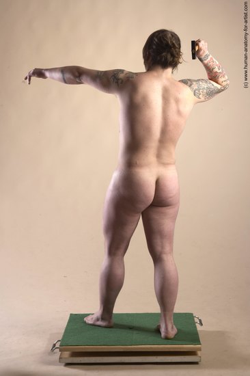 Nude Man White Standing poses - ALL Average Long Brown Standing poses - simple Realistic