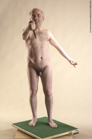 Nude Man White Standing poses - ALL Average Bald Grey Standing poses - simple Realistic