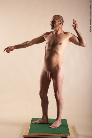 Nude Man White Standing poses - ALL Slim Bald Standing poses - simple Realistic