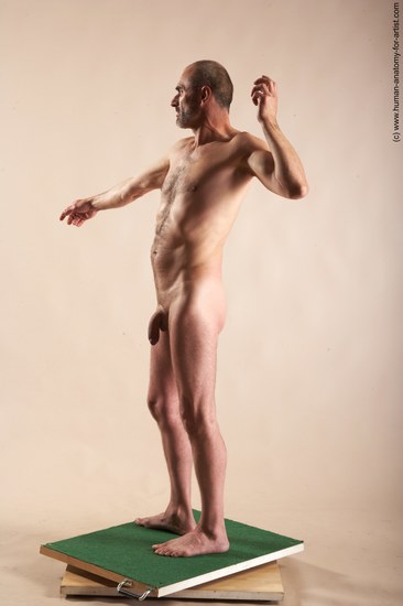 Nude Man White Standing poses - ALL Slim Bald Standing poses - simple Realistic