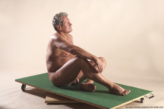 Nude Man White Sitting poses - simple Slim Short Grey Sitting poses - ALL Realistic