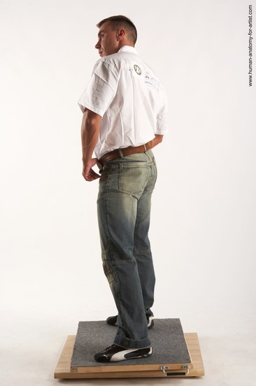 Casual Man White Standing poses - ALL Muscular Short Brown Standing poses - simple Academic