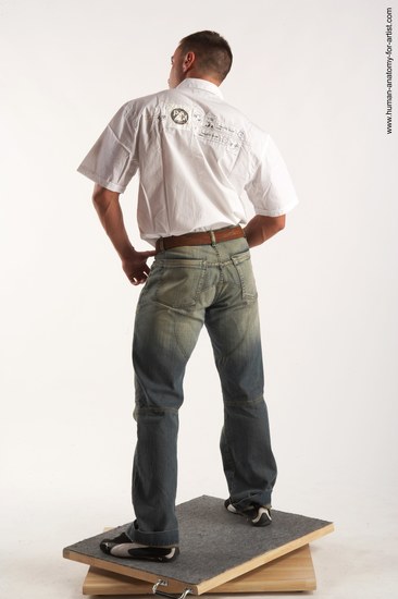 Casual Man White Standing poses - ALL Muscular Short Brown Standing poses - simple Academic