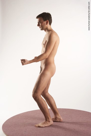 Nude Man White Standing poses - ALL Slim Short Brown Standing poses - simple Realistic