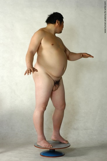 Nude Man Asian Standing poses - ALL Chubby Short Brown Standing poses - simple Realistic