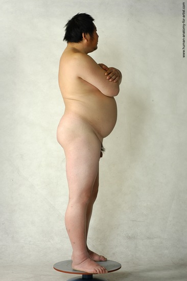 Nude Man Asian Standing poses - ALL Chubby Short Brown Standing poses - simple Realistic