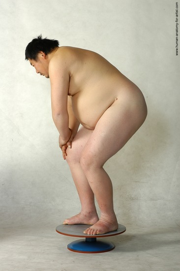 Nude Man Asian Standing poses - ALL Chubby Short Brown Standing poses - simple Realistic