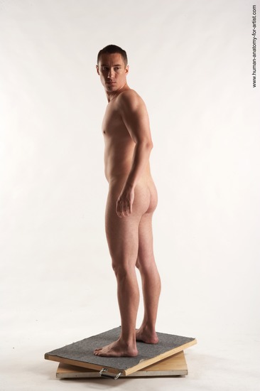 Nude Man White Standing poses - ALL Average Short Brown Standing poses - simple Realistic