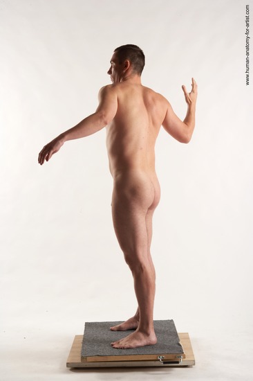 Nude Man White Standing poses - ALL Average Short Brown Standing poses - simple Realistic